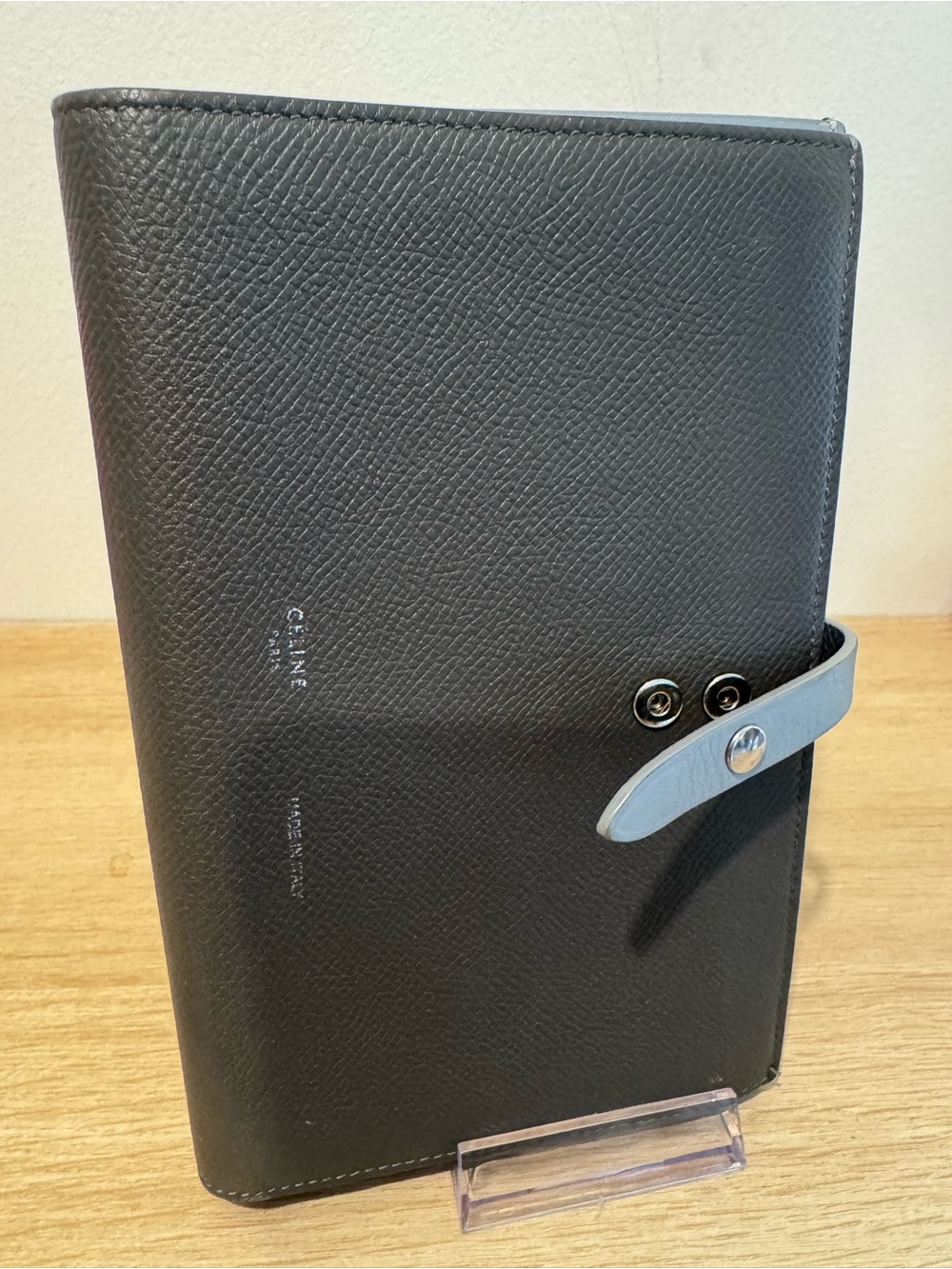 Celine Gret Leather Organizer with Light Blue Strap - Picture 3 of 4